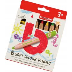 BRUYNZEEL SAKURA Bruynzeel Kids Soft Colouring Pencils Set 6