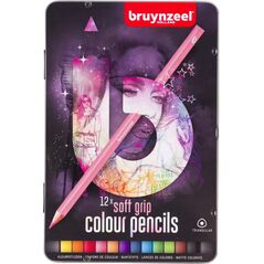 BRUYNZEEL SAKURA Bruynzeel Soft grip colour pencil tin light | 12 colours