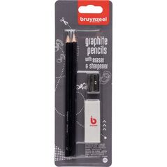 BRUYNZEEL SAKURA Bruynzeel Graphite pencil set | 2 HB graphite pencils + sharpener & eraser