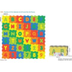 Ramiz Mata podłogowa z 36 Puzzli dla dzieci 10m+ Wyjmowane cyfry litery + Pianka EVA + Jaskrawe kolory