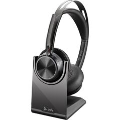 Słuchawki Poly POLY Zestaw słuchawkowy Voyager Focus 2 USB-C-C + przejściówka USB-C/A Adapter + podstawka ładująca