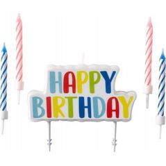 AMSCAN Świeczki urodzinowe Happy Birthday 4 sztuki 9904368