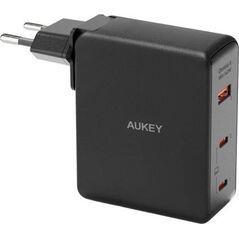 Ładowarka Aukey Ładowarka sieciowa Aukey PA-B7O, 1xUSB-A, 2xUSB-C, 140W GaN (czarna)