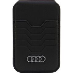 Audi Audi Leather Wallet Card Slot Stand czarny/black MagSafe AU-MSCH-GT/D3-BK
