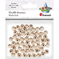 Titanum Koraliki drewniane okrągłe 60szt
