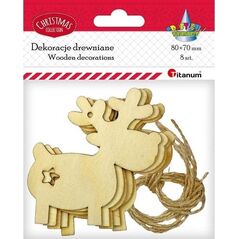 Titanum Drewniane zawieszki renifery 8szt