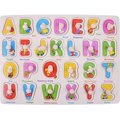 Jokomisiada Literki drewniane ABECADŁO drewniane 2w1 + język angielski ZA4751
