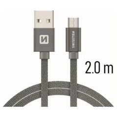 Kabel USB Swissten USB-A - micro-B 2 m Szary (71522302)