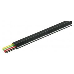 Goobay Kabel telefoniczny płaski rolka 4-przewodowy, 100 m rola, AWG 28, CCA (aluminium powlekane miedzią) - Wersja kolorystyczna Czarn