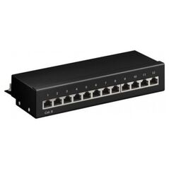 Triton CAT 6 panel krosowy mini/biurkowy, 12 portów - Wersja kolorystyczna Czarny
