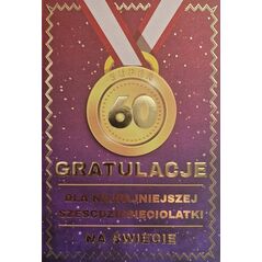 Yeku Karnet Urodziny 60 medal damskie