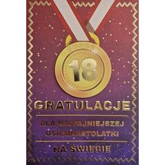 Yeku Karnet Urodziny 18 medal damskie