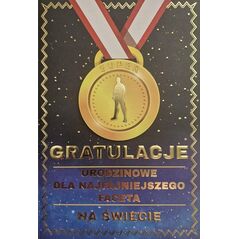 Yeku Karnet Urodziny medal męskie
