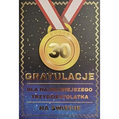 Yeku Karnet Urodziny 30 medal męskie