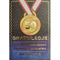 Yeku Karnet Urodziny 50 medal męskie
