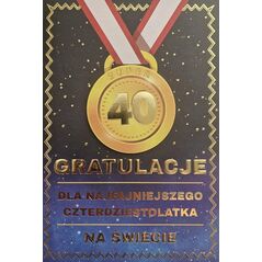 Teka Karnet Urodziny 40 medal męskie