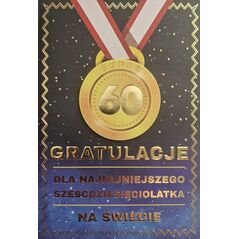 Yeku Karnet Urodziny 60 medal męskie