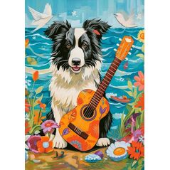 Castorland Puzzle 100 Collie, Guitar and the Sea CASTOR