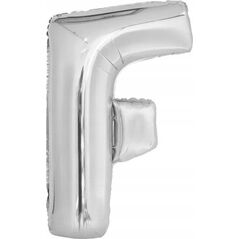 Balon foliowy litera F srebrna 54,5x86cm