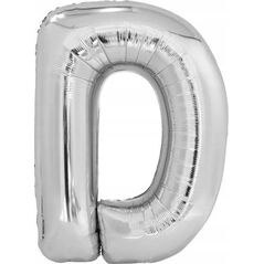 Balon foliowy litera D srebrna 62x86cm