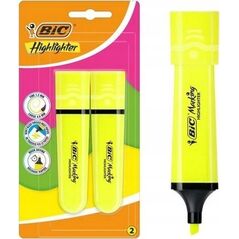 Teka Zakreslacz Flat żółty neon 2szt BIC