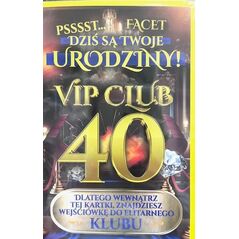 Yeku Karnet Urodziny 40 męskie