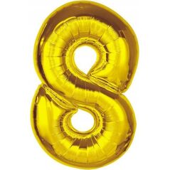 GoDan Balon foliowy Smart cyfra 8 złota 92cm