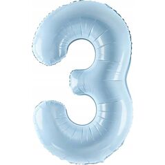 Party Deco Balon foliowy 3 jasny niebieski 72cm