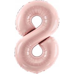 PartyDeco Balon foliowy 8 jasny różowy 7cm