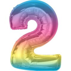 GoDan Balon foliowy cyfra 2 tęczowa Smart 92cm