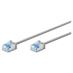 Goobay Ultra-elastyczny CAT 6A kabel krosowy, slim, U/FTP, szary - Długość kabla 0.25 m