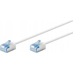 Goobay Ultra-elastyczny CAT 6A kabel krosowy, slim, U/FTP, biały - Długość kabla 0.15 m