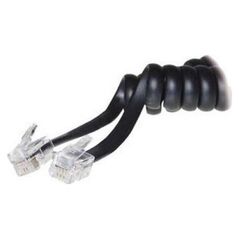 S-Impuls Wendelschnur 4/4 (RJ10) auf 4/4 (RJ10) schwarz, 4m (Bulk)