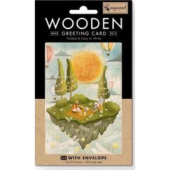 Cozywood Karnet drewniany C6 + koperta Narodziny piknik