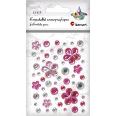 Titanum Kryształki samoprzylepne kwiaty mix 53szt