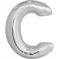 Balon foliowy litera C srebrna 69,5x86cm