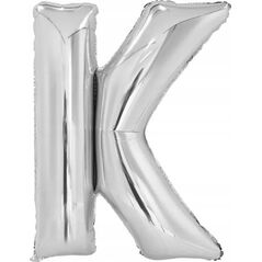 Balon foliowy litera K srebrna 63.5x86cm