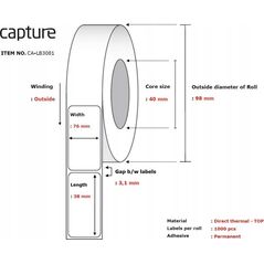 Capture Label 76x38, Core 40,
