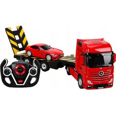 Rastar RASTAR truck with car RC Mercedes-Benz Actros Red/Yellow/Silver, 74940