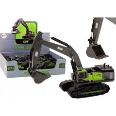 LeanToys Koparka Gąsienicowa Metalowa Łyżka 1:55 Czarno-Zielona