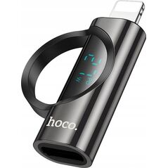 Προσαρμογέας USB Hoco Προσαρμογέας HOCO Lightning (αρσενικό) σε Τύπο C (θηλυκό) με οθόνη 2.4A 27W UA32B μαύρη 14395561 6942010000000