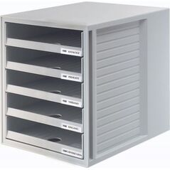 HAN ZESTAW 5 SZUFLADEK HAN CABINETSET, POLISTYREN, A4, OTWARTE, SZARY HN140111-13