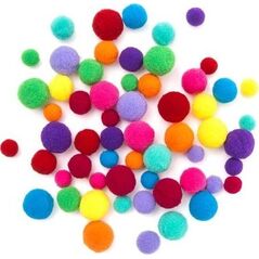 DP Craft Pompony pluszowe DPCRAFT mix juicy, 60 szt.
