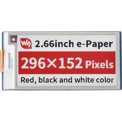 Waveshare Wyświetlacz E-paper E-Ink - 2,66'' 296x152px - SPI - czarno-biało-czerwony - do Raspberry Pi Pico - Waveshare 20053}