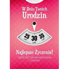 KUKARTKA Karnet Urodziny wymienne cyfry