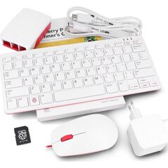 Raspberry Pi Desktop Kit oficjalny zestaw z obudową oraz klawiaturą i myszką czerwono-białą do Raspberry Pi 5}
