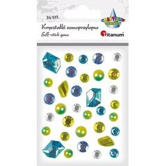 Titanum Kryształki samoprzylepne niebiesko-zielone 33szt