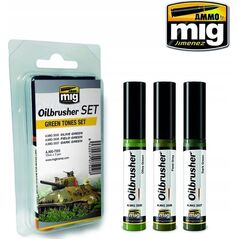 Vallejo Ammo: Oilbrusher Set - Green Tones Set