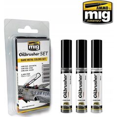 Vallejo Ammo: Oilbrusher Set - Bare Metal Colors Set