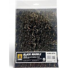 Vallejo Ammo: Black Marble - Square Die-Cut Marble Tiles (2)